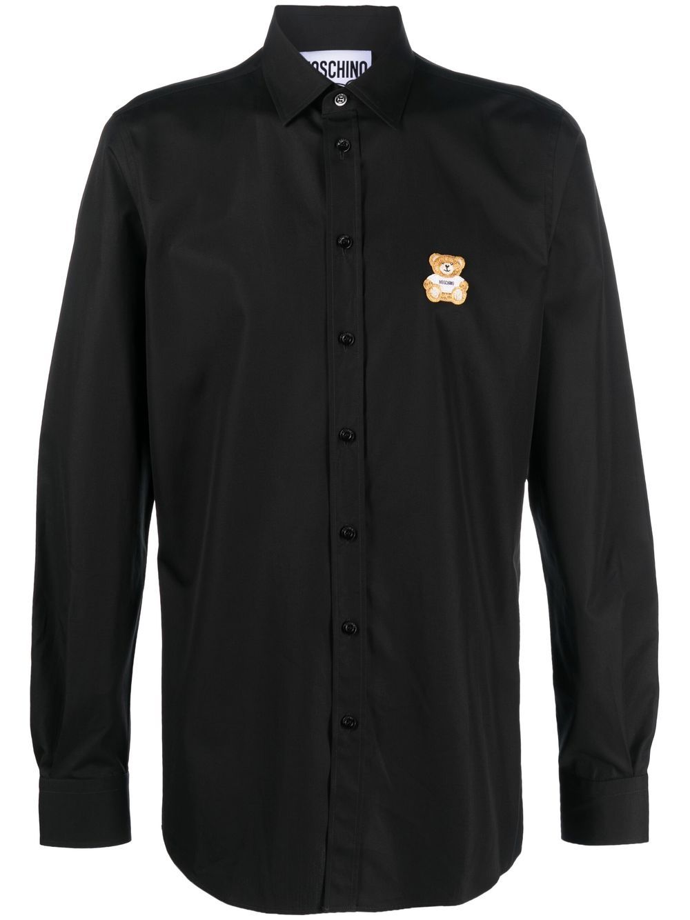 Moschino chemise en popeline à broderies - Noir Top Merken Winkel